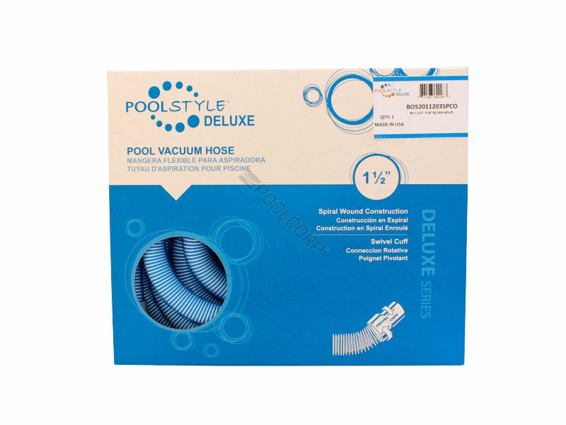 Deluxe Swimming Pool No Kinks Vacuum Hose Swivel Cuff 1-12"-inch by 30-Feet 